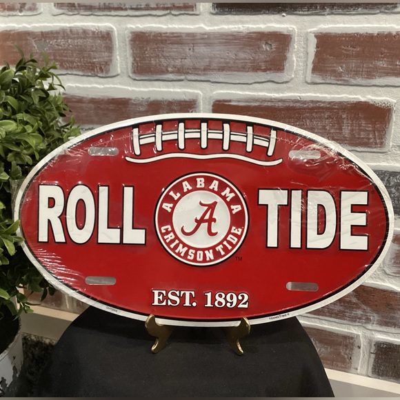 Hangtime Other - NEW - Alabama Crimson Tide Football Est. 1892 - Car Tag - Wall Decor - SEALED